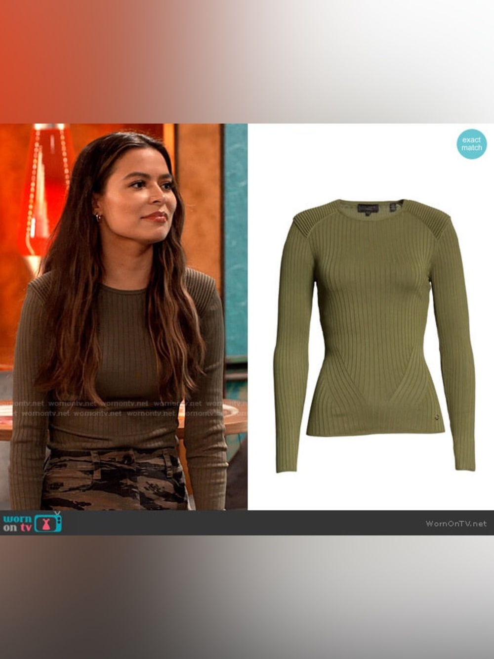 Ted Baker London Eeffii Ribbed Sweater Olive Green Size 5 (US 14/L) ✨